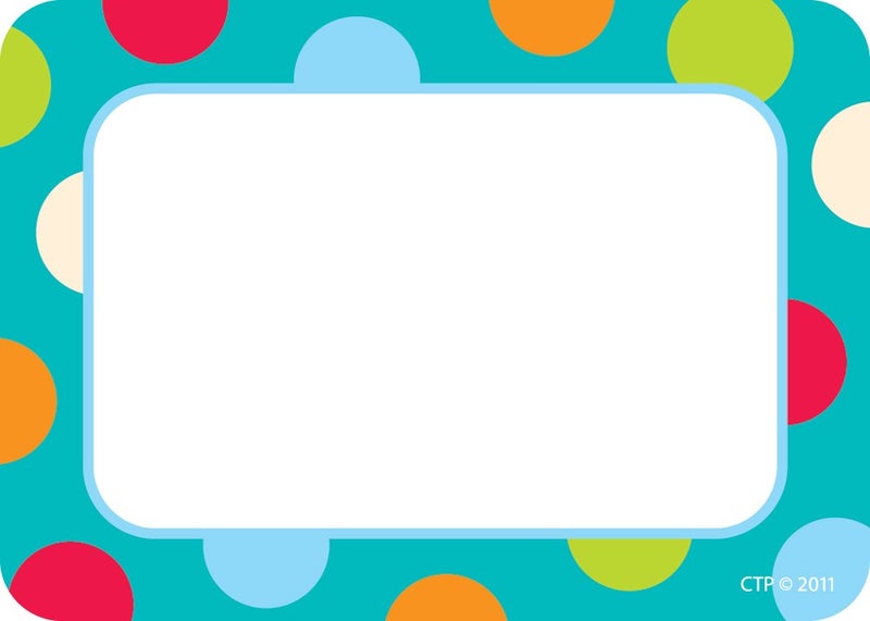 Creative Teaching Press Labels, Dots on Turquoise (4516) - Image 1